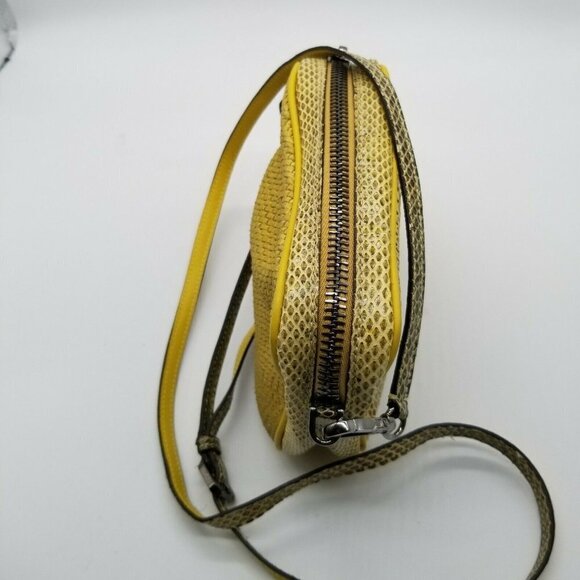 Alexandra Clancy Womens Yellow Brown Detachable Strap Crossbody - Picture 6 of 6